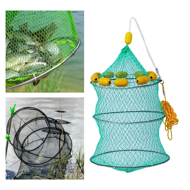 Red de protección para peces, red de aterrizaje, plegable, plegable, jaulas para peces, red, red para pescar, juego de pesca, red para langosta, acces 35cmx70cm