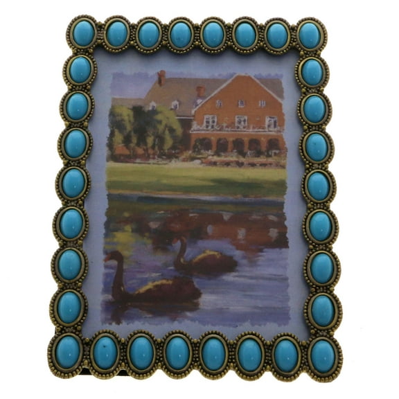 Mi Amore Picture-Frame Blue/Bronze-Tone