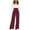 Wine, variant on under $5 JINMGG Womens Plus Size Pants under $10 Women's Solid Color High-waist Loose Women's Wide Leg Pants