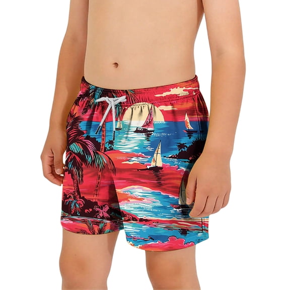 ATOGUTA Boys Swim Shorts Quick Dry Boys Swim Trunks Bathing Suit Kids Swimwear with Pockets Size 6-15, Multicolor
