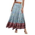 thumbnail image 2 of Womens Maxi Skirt 2025 Casual Flowy Elastic High Waist Long Skirts with Pockets Summer Beach Style Sky Blue S, 2 of 5