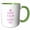 Green/White, variant on 3drose, Keep Calm and Bake on - Funny Humor Pink Text Design for Baking Hobbyists Bakers and Bakery Owners, 11oz Two-tone Yellow Mug