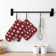 thumbnail image 2 of ZNDUO Non-Slip Cooking Oven Gloves, Snowflakes Buffalo Plaid Art Pattern Oven Mitts and Pot Holders Set, 2 of 8