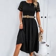 thumbnail image 2 of Siilsaa Summer Dresses for Women 2024 Summer Dresses for Women Beach Floral Tshirt Sundress Casual Dress Black,M, 2 of 5