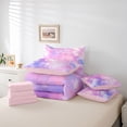 thumbnail image 6 of Homewish Watercolor Splatter Ink 7pcs Bedding Comforter Set,Ink Painting Queen Bedding Sets,Pink Purple Ombre Queen Sheet Sets For Girls Kids,Super Cozy Room Decor Reversible, 6 of 8