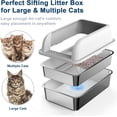 thumbnail image 6 of Enclosed Stainless Steel Litter Box with Lid, XL Sifting Litter Box for Pine Pellets, High Sides Metal Litter Box System for Big Cats, Anti-Leakage, Easy Cleaning, Less Tracking, 6 of 6