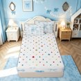 thumbnail image 4 of meiyoeat Cute Bow Letter K Zipper Comforter Set with Fitted Sheet and 2 Pillowcases for Girls, Watercolor Ribbon Zipper Bedding Set for Bedroom, Blue, Polkadot Reversible, 3-Piece, 4 of 6