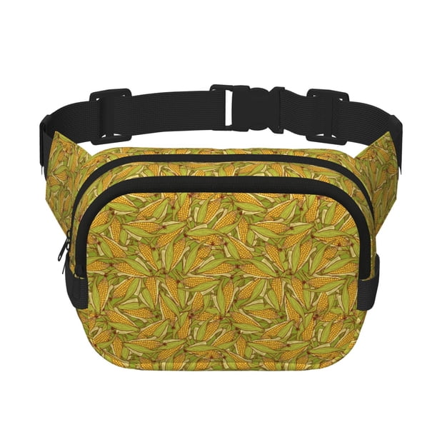 Disketp Corn 6 Riñonera de Doble Capa, Bolsa de Cintura Ajustable para Viajes, Correr y Senderismo, Riñonera Ligera para Hombre y Mujer