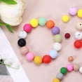 thumbnail image 5 of 160Pcs Silicone Beads 12mm Round Rubber Focal Beads Bulk for Pens Keychain Bracelet Necklace DIY Crafts Making, Camel Brown, 5 of 7