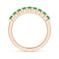 thumbnail image 2 of ANGARA Natural Square Emerald Semi Eternity Classic Wedding Ring in 14K Rose Gold for Women (Size-2.6mm) | May Birthstone, Birthday, Anniversary, Jewelry Gift for Women | Natural Emerald Ring, 2 of 9