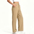 thumbnail image 6 of ShomPort Girls Straight Leg Pants Flat Front Stretch Dressy Pants Comfortable Loose School Uniform Trousers with Pockets, 6 of 7