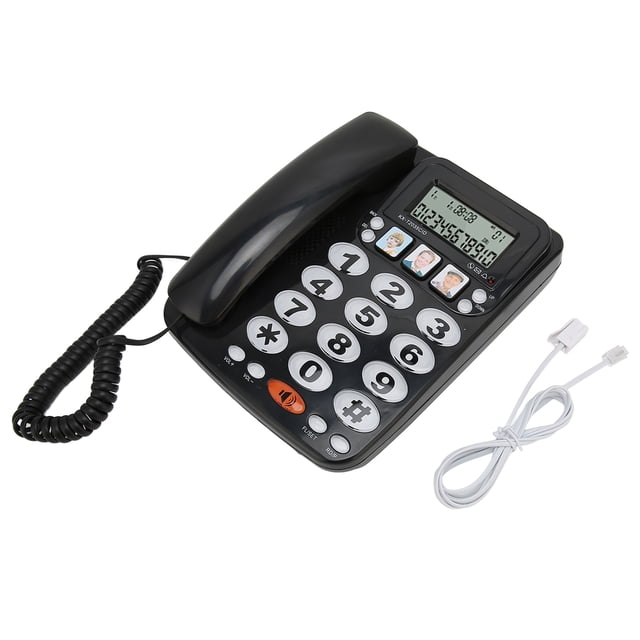 Teléfono Fijo de Escritorio, Teléfono con Cable Identificador de Llamadas Teléfono Fijo con Cable Rendimiento Inigualable
