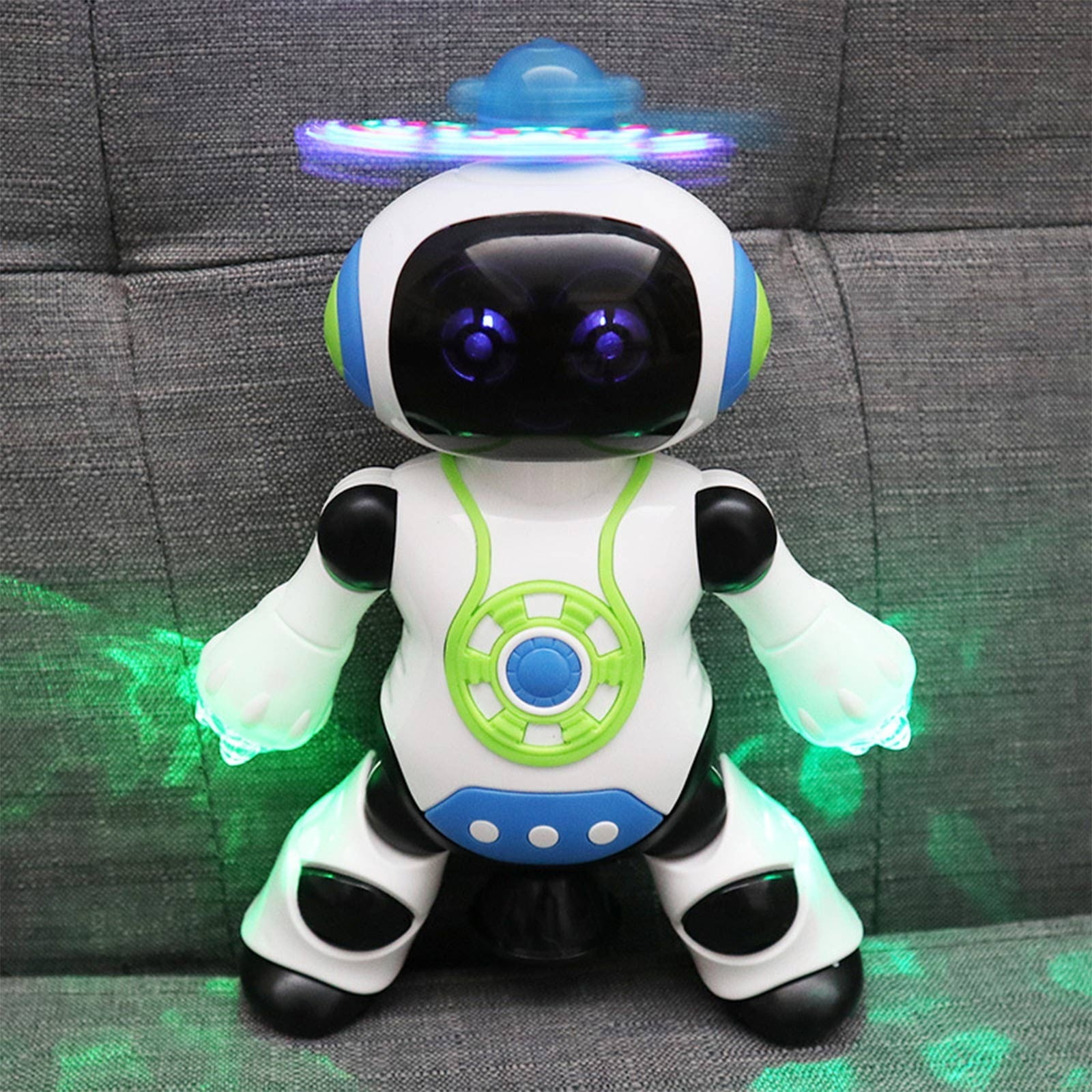 SPOORYYO Light Music Projection Dancing Rotating Top Robot Toy, Fun Entertainment Plaything