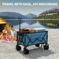 thumbnail image 2 of Utility Wagon Heavy Duty 35" Extra Large Collapsible Cart, All-Terrain Garden Trolley with 350lbs Capacity, Locking Brake, Cup Holders for Beach, Camping, Picnic & Yard, 2 of 8