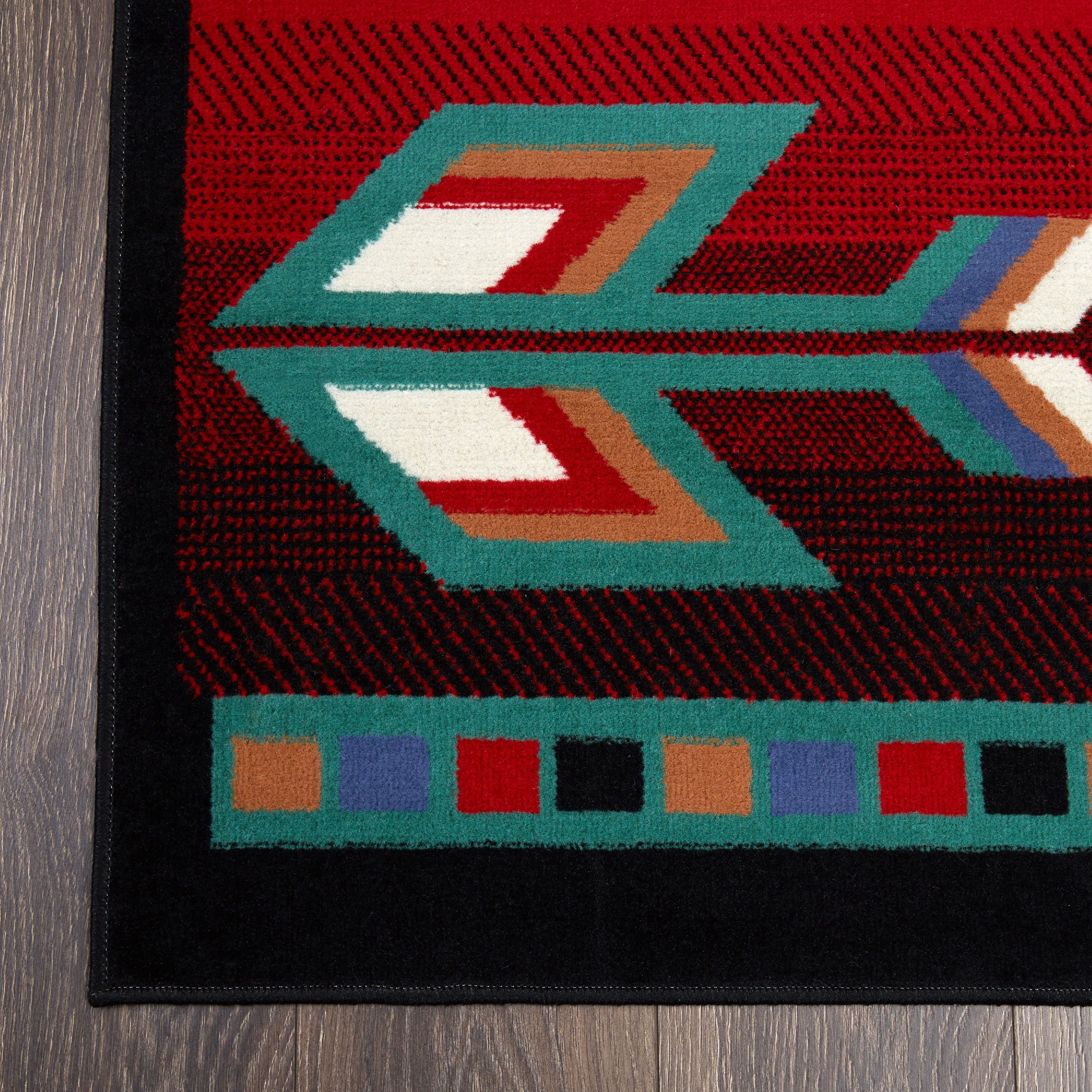 Home Dynamix Premium Sagrada Southwestern Geometric Area Rug, Black/Red, 7'8"x10'7"