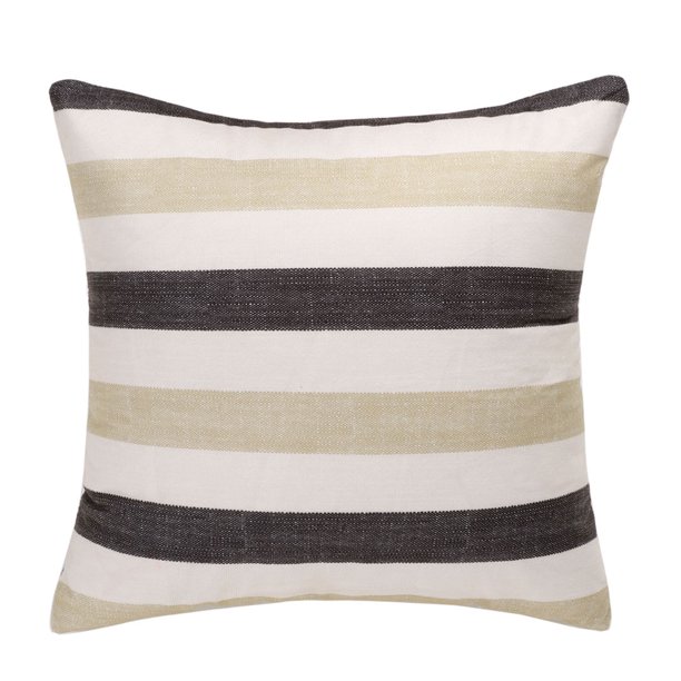 Farmhouse Striped Throw Pillow Cover Decorative Cotton Linen Stripe