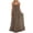 Dress for Women - Brown, variant on Xdegoge Sleeveless Dress for Women Crew Neck Spaghetti Strap Camisole Dresses Casual Loose Solid Color Lightweight Maxi Sundress Trendy Ruffle Hem Summer Beach Outfits