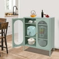 thumbnail image 3 of 2-Glass Door Storage Cabinet Adjustable Shelves Vanity Cabinet Accent Cabinet Bedroom Storage Cabinet Kitchen Server Storage Floor Sideboard Cabinet for Kitchen, Bedroom, Living Room, Office, 3 of 10