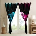 thumbnail image 3 of Gaming Curtains Blue Gamer 30%-50% Blackout Curtains Honeycomb Gaming 3D Bedroom Curtains Teal Purple Geometric Window Curtains Teen Cool Video Game Room Decor Curtains,52"Wx84"L, 3 of 5