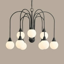 Hunter - Valadon 9-light Matte Black, Large Chandelier, Dimmable, Transitional Style, Sputnik Shaped, for Bedrooms, Dining, Living Rooms - 48199