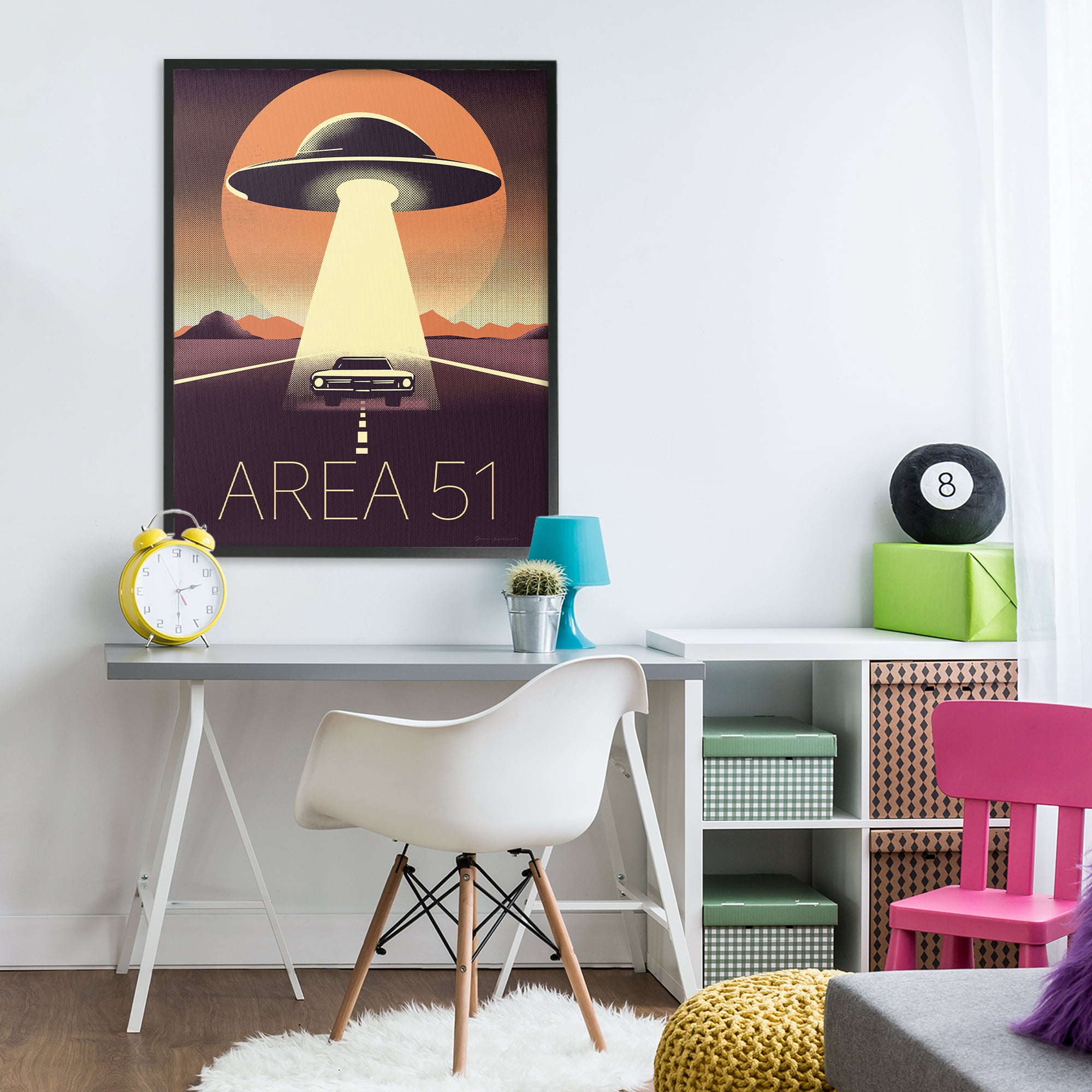 Stupell Industries Abduction On The Road Black Framed Giclee Art, design by Omar Escalante