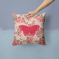 thumbnail image 2 of Carolines Treasures Butterfly Shabby Chic Pink Roses Fabric Decorative Pillow 14Hx14W multicolor, 2 of 4