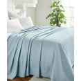 thumbnail image 4 of Superior Dobbyweave Knit Cotton Blanket 108" x 100", All Season Bed Blankets, California King, Aqua, 4 of 13