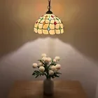 Tiffany Pendant Lights Fixture Gold Stained Glass Crystal Beans LED Bulb Included for Dining Room Hotel Restaurant Cafe 12"W*12"D*60"H