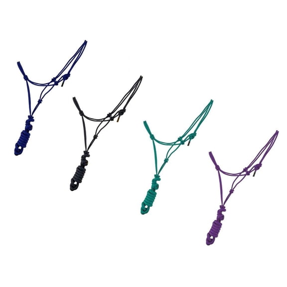 Showman Medium/Large Pony Cowboy Knot Halter w/ Lead (Black)