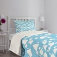 thumbnail image 3 of Ambesonne Blue Quilted Bedspread Set 2 Pcs, Clear Summer Sky Pattern, Twin Size, Sky Blue White, 3 of 5
