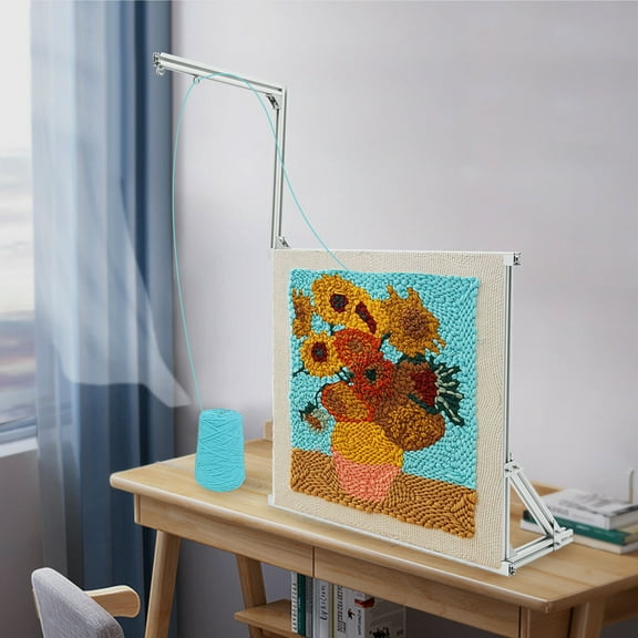 Tufting Frame, Aluminium Alloy Tufting Frame DIY Rug Tufting Frame Rug Tufting Supplies Left and Right Ends Adjusted Frame Size 39.37 x 34.25in with 2 Practical G-Clamps & 8 Corners
