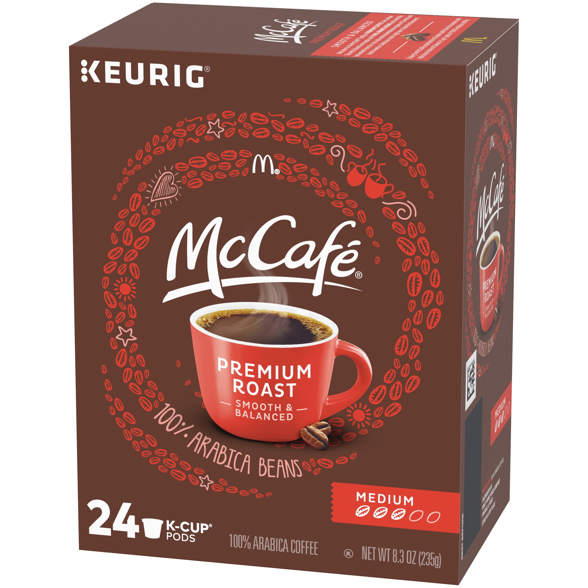 (4 pack) McCafe Premium Roast Coffee K-Cup Coffee Pods, Medium Roast, 24 Count For Keurig Brewers