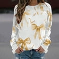thumbnail image 2 of YUGYXL Womens Long Sleeve Tops Plus Size Y2k Cute Print Sweatshirts Fall Pullover Crewneck Vintage Shirts Tops Yellow M, 2 of 5