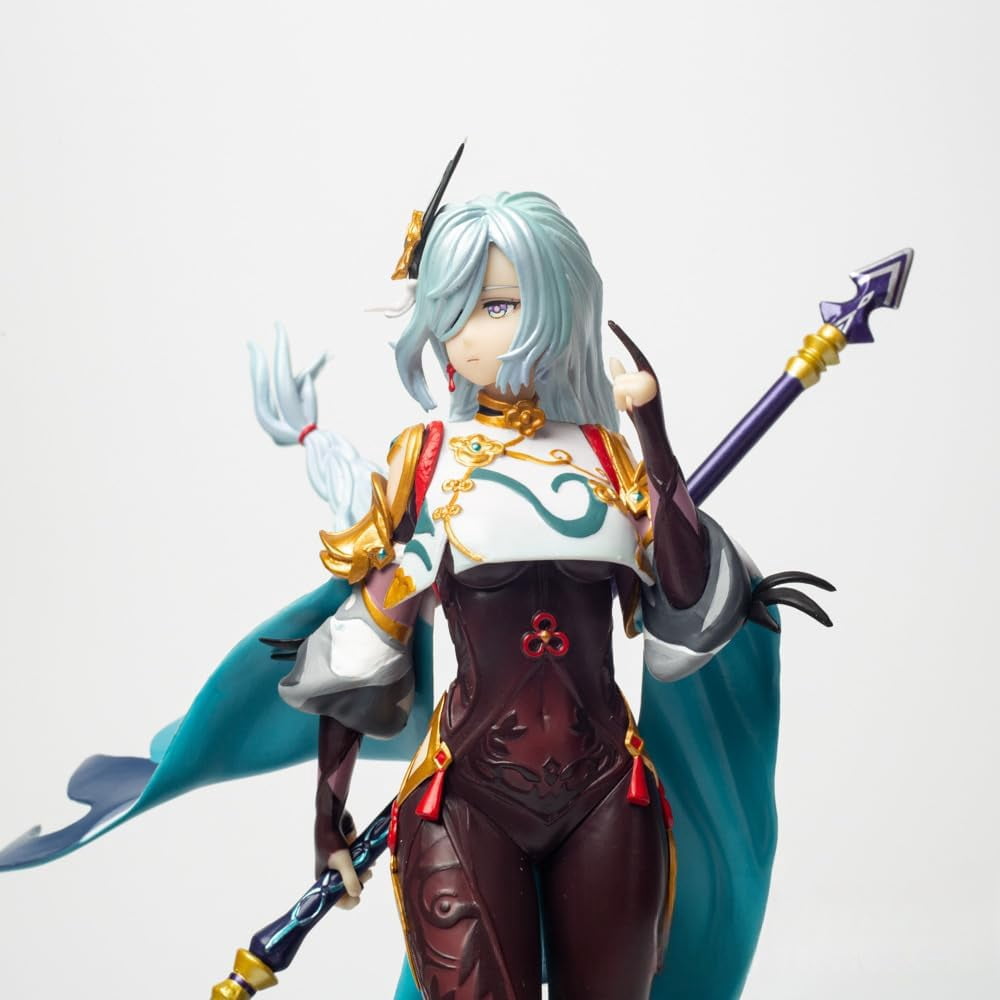 Shenhe Figure Holding A Long Gun Shenhe Anime Figures 30cm/11.8inch Handmade PVC Anime Model Statue Collectible Craft Gift