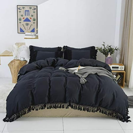 25 mackenzie lane alyssa king duvet and matching items. softta black duvet cover queen 3 pcs boho bedding ruffle tassel farmhouse duvet covers fringed 100 pure cotton