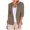 Khaki, variant on Rohuuque Women's Fall Business Cotton Blazers Casual Fashion Notched Lapel 3/4 Sleeve Tops Coat Blouse with Pocket Office Wear Khaki