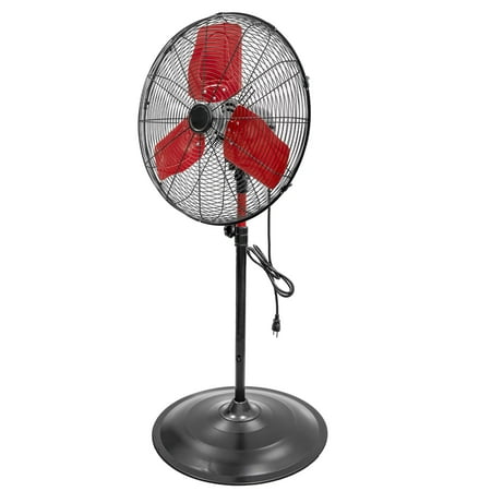 

24 Inch Commercial & Industrial High Velocity Stand Fan Red & Black