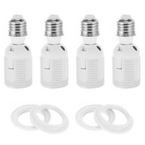 STRANDCHIC 1 Set 4Pcs White E27 Lamp Bulb Socket Extenders Plastic Converters