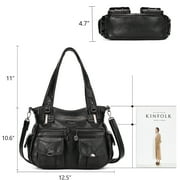 KL928 PU Leather Purses and Handbags for Women Multi-Pocket Crossbody Bag with Adjustable Straps