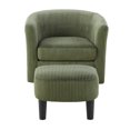 thumbnail image 6 of Modern Barrel Swivel Chair, 360 Degree Swivel Accent Chair, Single Sofa with Ottoman, Corduroy Fabric Armchair, Upholstered Tufted Round Accent For Bedroom, 6 of 7