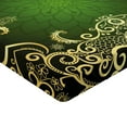 thumbnail image 2 of Ambesonne Mandala Fitted Sheet 2 Pcs Set, Frame Lotus, King, Green Black Pale Yellow, 2 of 3