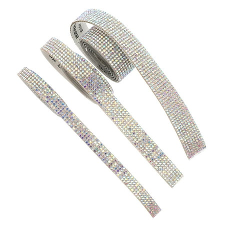 

3 Rolls Adhesive Rhinestones Rhinestones Decor Self-adhesive Diamond Strap Diamonds for Crafts Costume Accessories