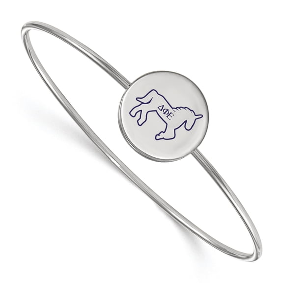 Sterling Silver Official Licensed Greek Sororities Delta Phi Epsilon (???) Enameled Slip-on Bangle
