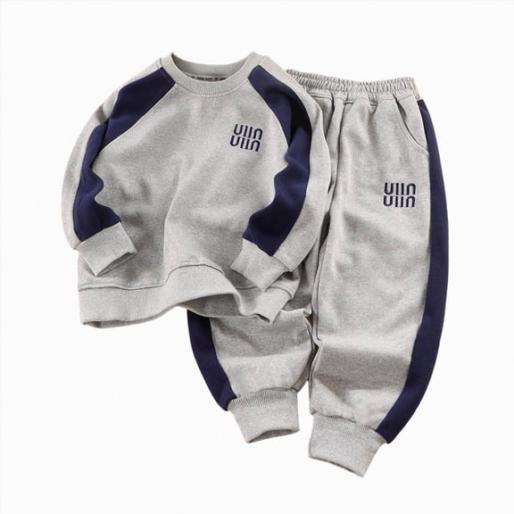 Toddler Baby Boy Outfits Fall Winter Clothes Casual Outfits Letter Print Long Sleeve Sweatshirts Pants Sets 6 12 18 24 Months 2T 3T 4T Toddler Boys Winter Clothes,Grey,4-5 Years