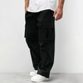 thumbnail image 2 of Cargo Pants for Men Drawstring Casual Loose Work Pants Multi Pockets, 2 of 9