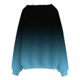 thumbnail image 4 of Chandails à Capuchon pour Femmes à Imprimé Dégradé avec Cordon de Serrage et Poche avant, Sweat à Capuche Simple et Décontracté pour l'Automne, Chandails en Molleton Oversize pour Femmes Bleu m, 4 of 5