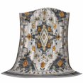 thumbnail image 6 of Orange Grey Boho Blanket Soft Cozy Warm Throw Blanket for Couch, Plush Fuzzy Flannel Fleece Blankets for Sofa, Vintage Southwestern Geometric Ethnic Bed Blankets Lightweight Gifts for Women, 50"x80", 6 of 9