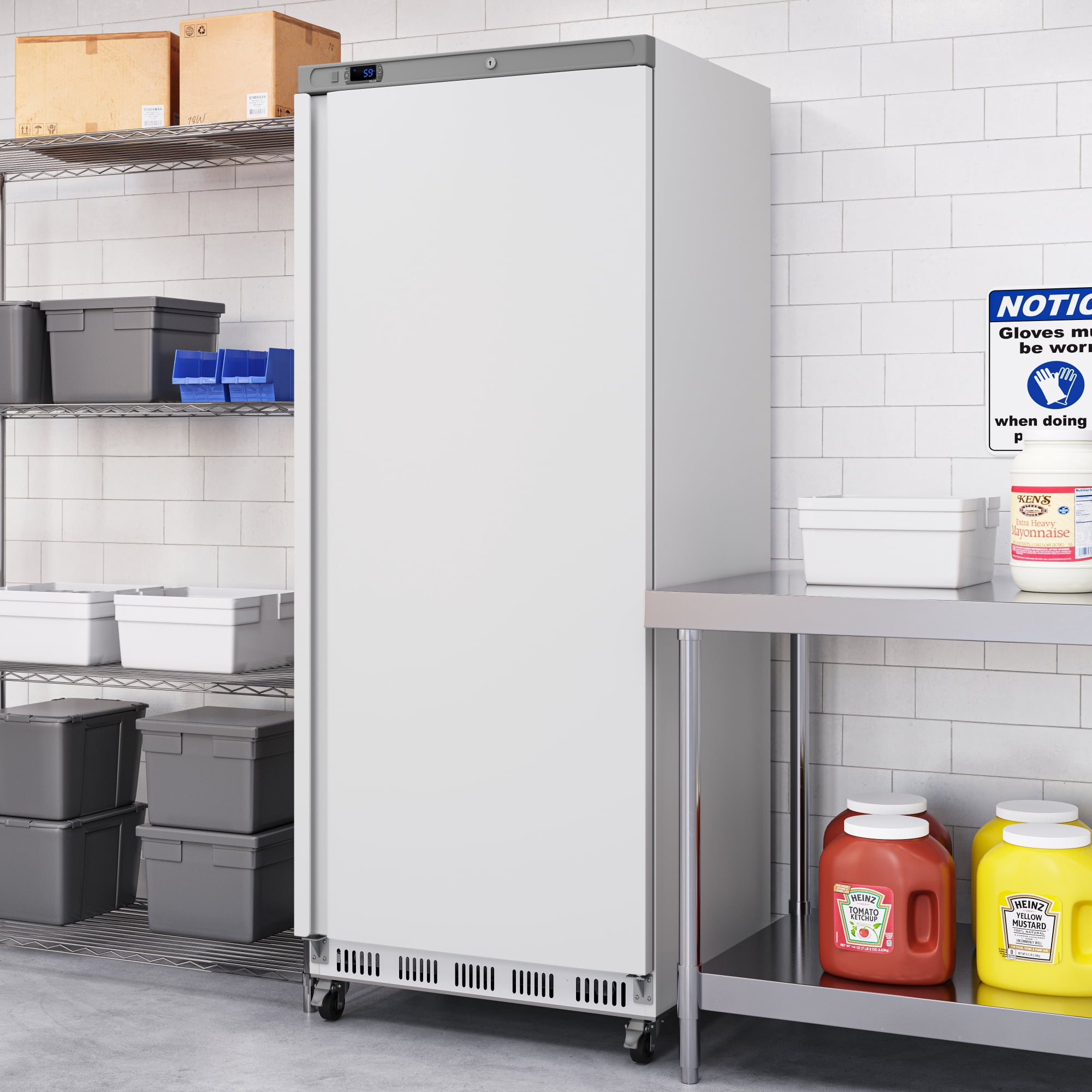 30 in. Commercial One Door Convertible Reach-In Refrigerator/Freezer with 25 Cu. Ft. Capacity in White, ETL Listed (KM-RIC-1DWH)