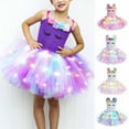 thumbnail image 2 of Zwiiyzr (2-10 Years) Girls' Light Up Rainbow Tutu Dress Sparkly Sleeveless Sequin Tulle Dresses Party Princess Dress Green, 2 of 5