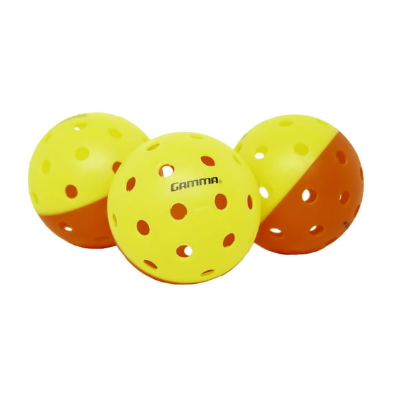 GAMMA Two Tone Outdoor Pickleballs 12 Pack Yellow Red